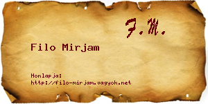 Filo Mirjam névjegykártya